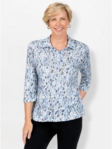 Рубашка-поло с принтом ледяного голубого и серого цветов WITT WEIDEN