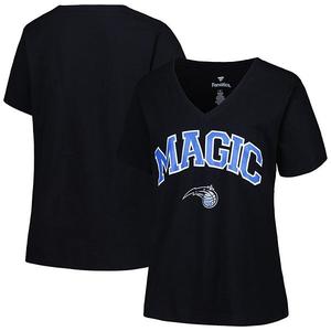 Женская черная футболка v-neck Orlando Magic plus size с логотипом Profile