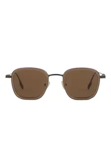Солнцезащитные очки в квадратной оправе Zegna, коричневый