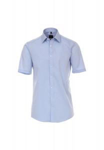 Мужская деловая рубашка с короткими рукавами, однотонная, современного кроя Venti, светло-синий