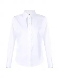 Рубашка с вырезами и вышивкой Elisabetta Franchi, белый