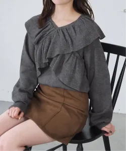 Tiptop/Пуловер крестообразной вязки с рюшами