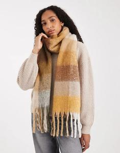 Glamorous клетчатый шарф-одеяло желто-коричневого цвета