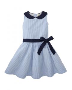 Платье Hope & Henry из сирсакера с воротником «Питер Пэн» Hope & Henry, синий