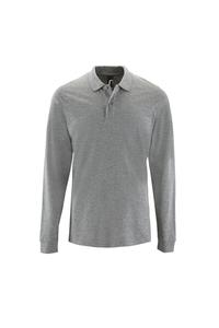 Идеальная рубашка-поло из пике с длинными рукавами SOL'S, серый