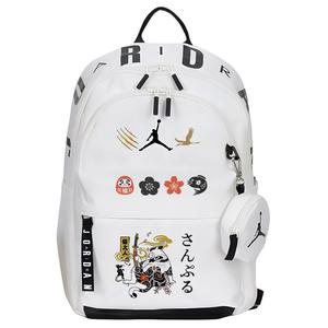 Jordan Полиэстеровый рюкзак обычный унисекс белый, Samurai cat