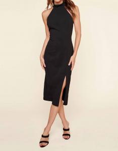 Millie Halter Midi Dress In Black SUGARLIPS