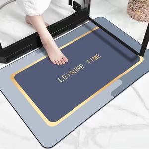 Dajiang Ковер 80х120 см из мягкого ПВХ, нескользящий, быстросохнущий, для ванной, кухни, прихожей, Time Gray Square