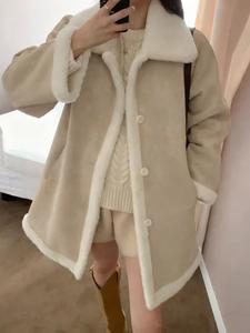 Женское пальто-боа из искусственной овчины Doux Belle, цвет Beige