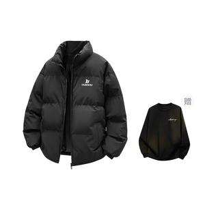 Пуховик Unisex Stand Collar утепленный стеганый HUANQIU, черный[comes with ht1-2 черный with белый print fleece-lined hoodies & sweatshirts]