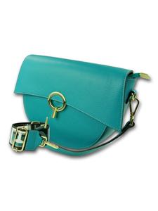 Кожаная сумка через плечо, городская сумка Toscanto, бирюзовая, около 30 см Toscanto