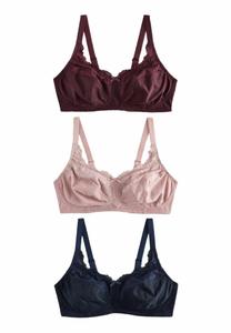 Бюстгальтер Next TOTAL SUPPORT FULL CUP 3 PACK, Navy Berry Pink/Pink