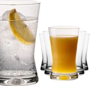 Стаканы для питья объемом 200 мл, набор из 6 стаканов для сока в форме буквы X, серия "CrossLine", можно мыть в посудомоечной машине PLATINUX