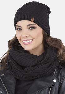 Шапка 7017 BEANIE AND SCARF SET Vivisence, цвет black