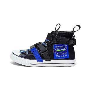 WARRIOR Скользоустойчивые дышащие легкие высокие кеды Unisex Black Blue - KCH002G (Cool Black Blue), цвет KCH002G (Cool Black Blue)