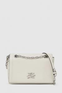 Кожаная сумка K/AUTOGRAPH Karl Lagerfeld, бежевый