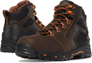 Ботинки Danner Vicious с композитным носком 4,5 для мужчин - из кожи полного зерна с дышащей подкладкой Gore-Tex, системой быстрого шнурования и подошвой с нескользящей пяткой, оранжевый/коричневый