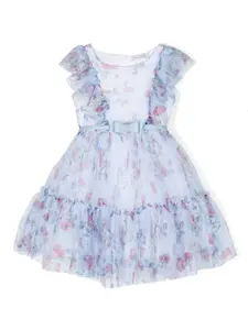 Платье с оборками Monnalisa, синий