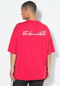 Футболка Studio Untold OVERSIZED RÜCKEN-STATEMENT RUNDHALS HALBARM, Red