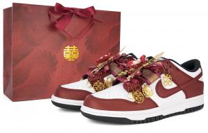Nike Свадебные туфли Dunk с амортизацией, низкие, для скейтбординга, унисекс, золотисто-красные