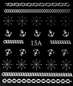 Водные металлические наклейки для ногтей - № 15А., Raisin