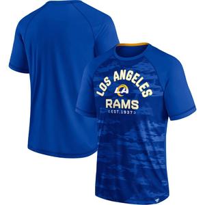 Мужская футболка с логотипом Royal Los Angeles Rams Hail Mary реглан Fanatics