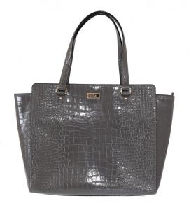 Сумка-тоут Kate Spade Croc Embossed Leather Elissa Bristol Drive, серый