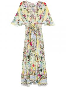 Платье макси Camilla с оборками по подолу, желтый