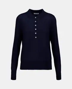 Женская поло с длинным рукавом Easy Wear, темно-синий