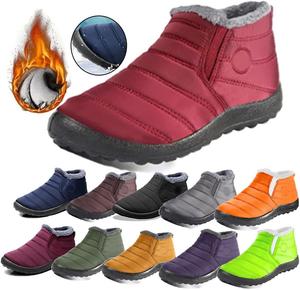 Женские зимние сапоги для снега с утеплителем, меховой подкладкой, противоскользящие, на липучке, водонепроницаемые, удобные и теплые зимние сапоги Generic, Red
