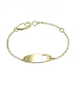 Шикарные минималистичные браслеты с идентификационной пластиной и открытым сердцем Gigigirl, gold