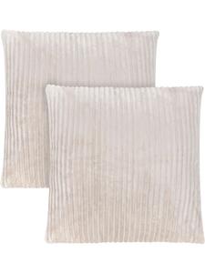 2 наволочки из фланели Salta в полоску, 60x60 см, серо-коричневого цвета Aspero, 60 x 60 см