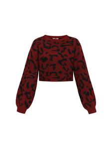 Женский свитер винно-красного и черного цвета myMo ROCKS