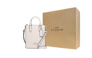 COACH Кожаная сумка-шоппер через плечо мини женская белая