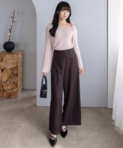 Вязаный топ на одно плечо с лентой и перьями [Очень удобный и пышный]