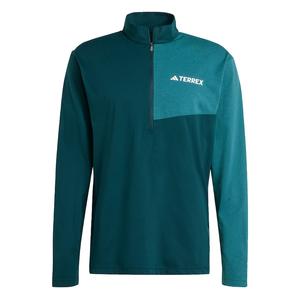Футболка Performance ADIDAS TERREX Multi Climacool 1/2 Zip Long Sleeve, нефритовый/темно-зеленый