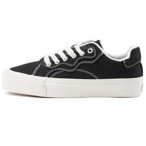 Скользоустойчивые амортизирующие дышащие низкие скейтбордские кроссовки унисекс черно-белые WANSWER, WAVE-Black