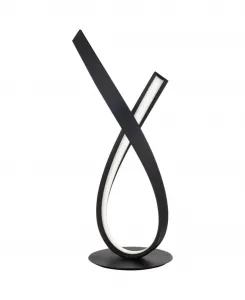 Настольная лампа Possini Euro Avante Twist высотой 19 1/10 см, компактная, современная, светодиодная, черная металлическая, с одним белым абажуром, для гостиной и спальни Possini Euro Design