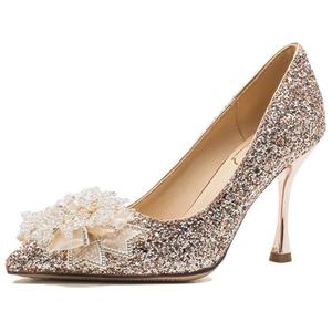 City camel Женские туфли на высоком каблуке золотые, серебряные - золотые, цвет Gold