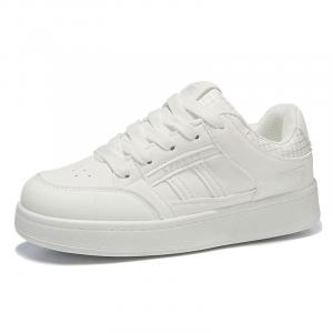 Низкие повседневные скейтбордские туфли Women's с противоскользящим и износостойким покрытием Medd, белый