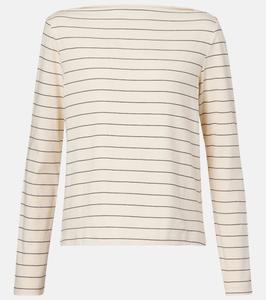 Футболка из хлопкового джерси Margo в полоску Leset, Natural/Midnight Stripe
