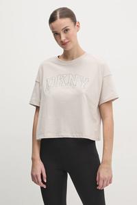 Футболка из хлопка Dkny, бежевый
