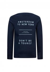 Топ с длинными рукавами OSSIAN Retour Jeans, темно-синий