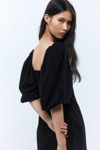 Платье с объемными рукавами H&M, черный