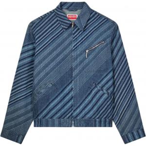 Хлопковая куртка с диагональной полоской KENZO, синий