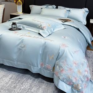 LUOLAI HOME Комплект постельного белья 4 предмета: простыня 200 см, пододеяльник 220x240 см