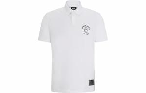 HUGO BOSS Футболка поло NFL Collaboration с металлическим принтом мужская white