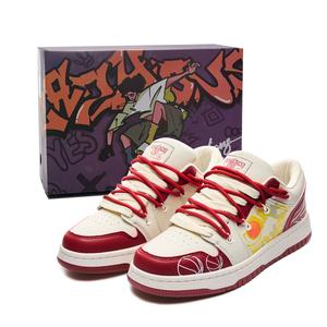 Низкие кеды для скейтбординга унисекс LAZY BONS, бежевый красный