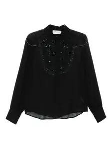 Украшенная блузка ERMANNO FIRENZE, черный