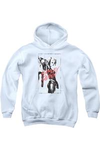 Батмен: Харли Квинн молодежная толстовка с капюшоном Gildan, белый